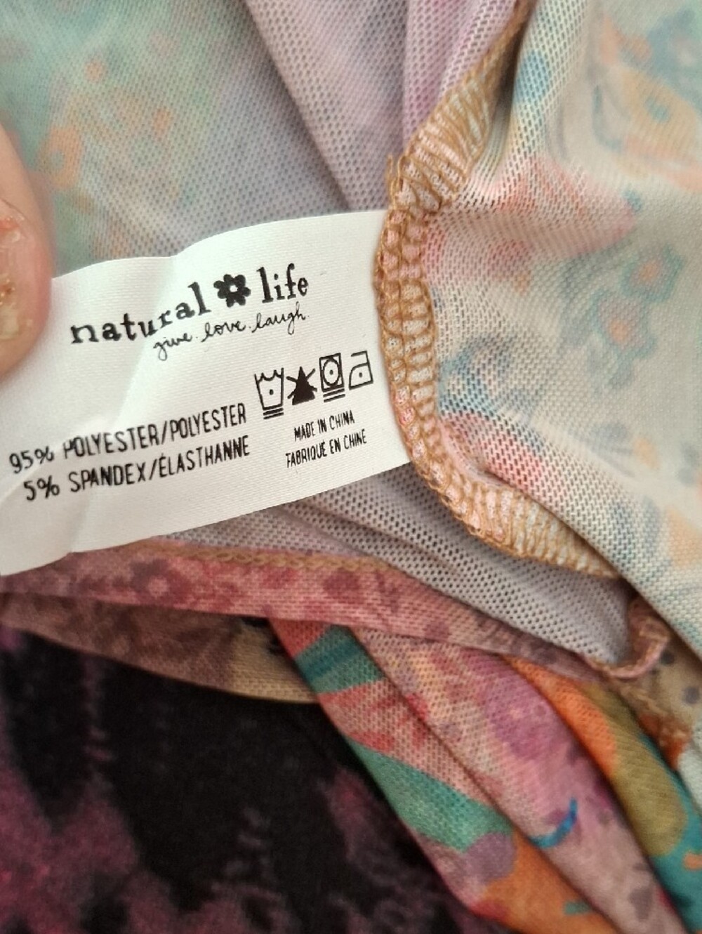 NATURAL LIFE Sheer Floral Boho Kimono Button Front Overlay Dress Sz XL Nwt - Picture 4 of 4